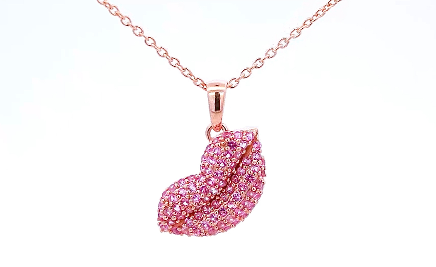 A Kiss Of Rosé: Pink Sapphire Lips Pendant