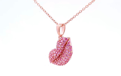 A Kiss Of Rosé: Pink Sapphire Lips Pendant